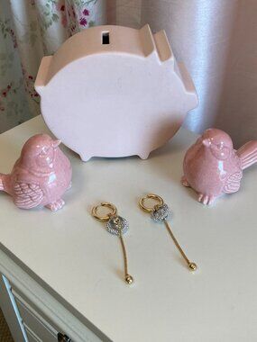 Demarson Apollo crystal and 12k gold huggie drop earrings